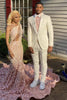 Load image into Gallery viewer, 2 Piece White Shawl Lapel Jacquard Homecoming &amp; Prom Suits