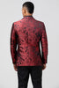 Load image into Gallery viewer, Burgundy Peak Lapel Jacquard One Button 2 Piece Prom Suits