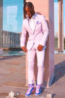 Pink Single Breasted Notched Lapel 2 Piece Men's Prom Suits