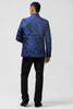 Load image into Gallery viewer, Royal Blue Peak Lapel Jacquard 2 Piece Prom Suits