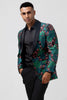 Load image into Gallery viewer, Green Shawl Lapel One Button Jacquard Prom Blazer