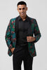 Load image into Gallery viewer, Green Shawl Lapel One Button Jacquard Prom Blazer