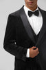 Load image into Gallery viewer, Black Shawl Lapel One Button 3 Piece Prom Suits