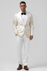 Load image into Gallery viewer, Champagne Peak Lapel One Button Jacquard 2 Piece Prom Suits