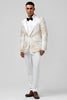 Load image into Gallery viewer, Champagne Peak Lapel One Button Jacquard 2 Piece Prom Suits