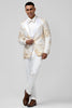 Load image into Gallery viewer, Champagne Peak Lapel One Button Jacquard 2 Piece Prom Suits