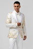 Load image into Gallery viewer, Champagne Peak Lapel One Button Jacquard 2 Piece Prom Suits