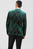 Load image into Gallery viewer, Peak Lapel Dark Green Jacquard One Button Prom Blazer