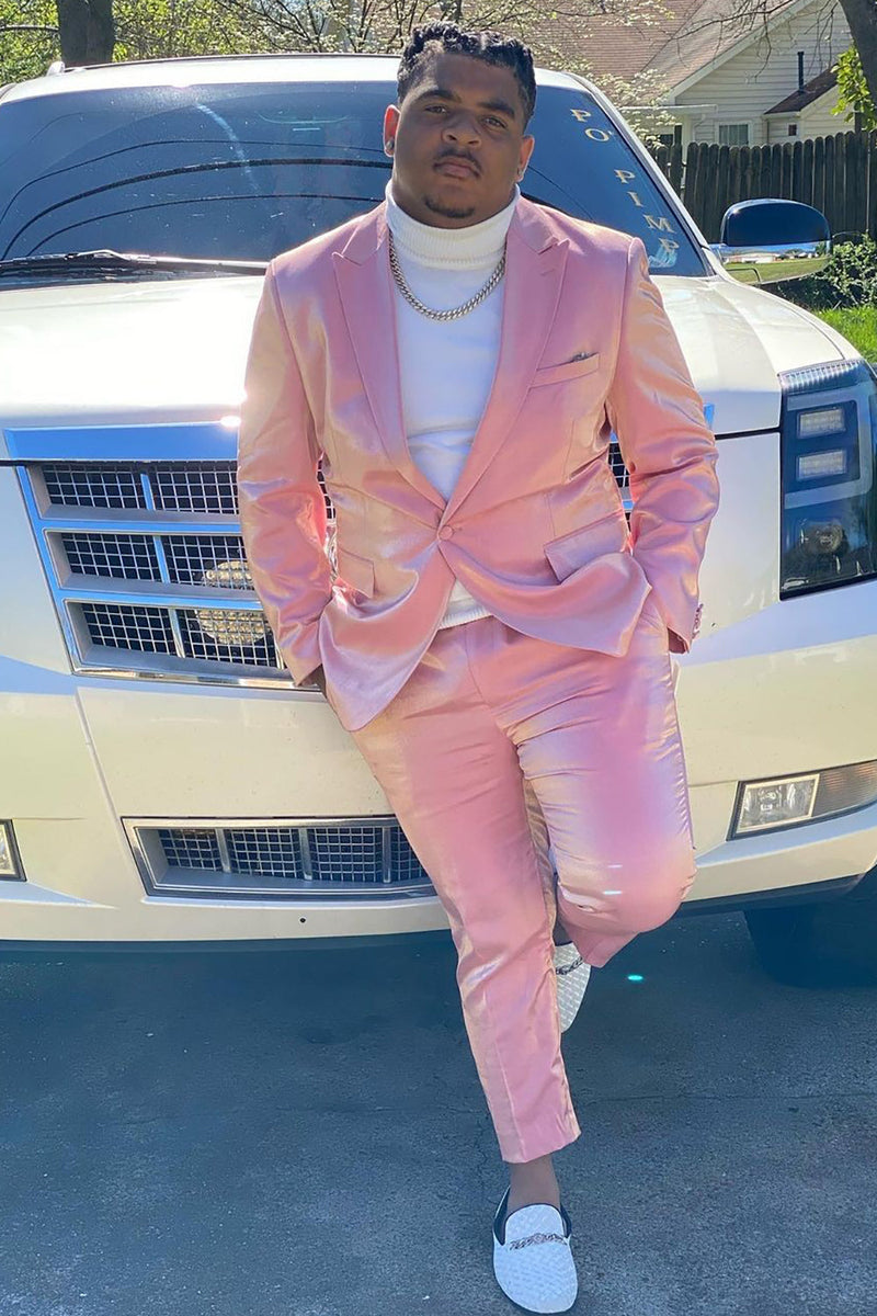 Load image into Gallery viewer, Peak Lapel One Button 2 Piece Light Pink Men&#39;s Prom Suits