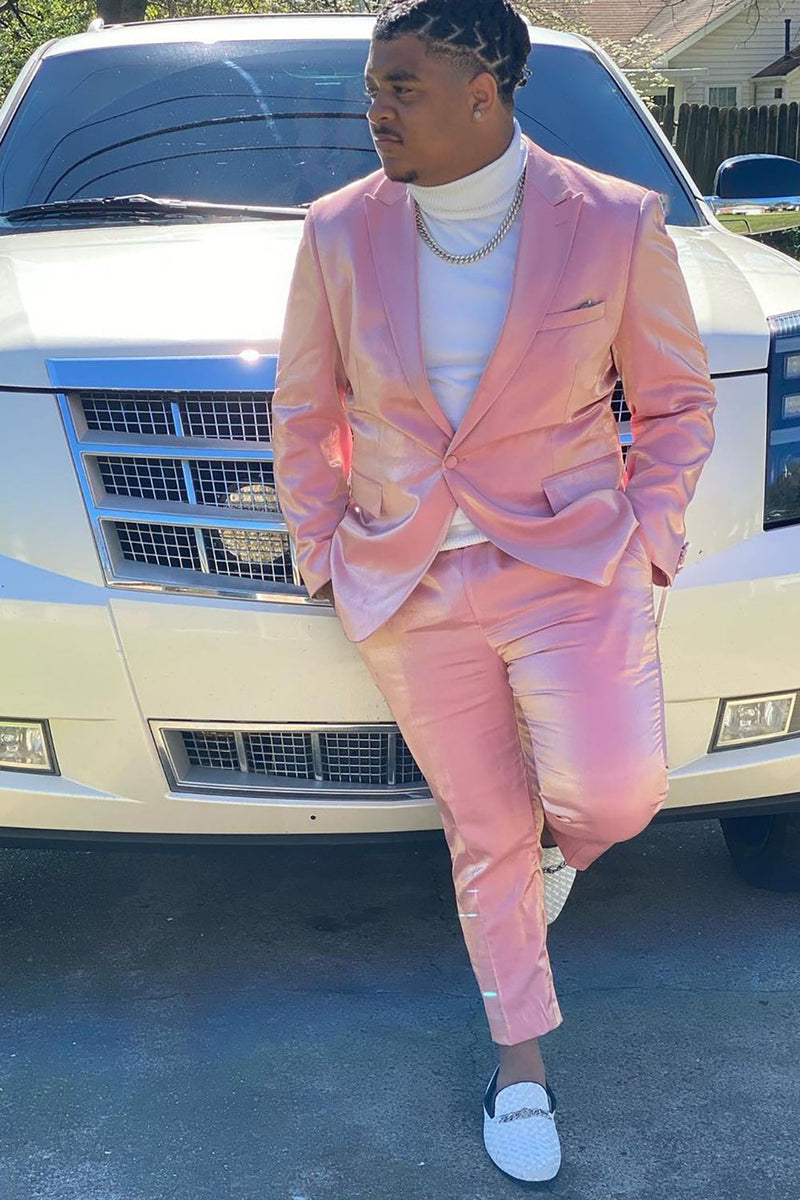 Load image into Gallery viewer, Peak Lapel One Button 2 Piece Light Pink Men&#39;s Prom Suits