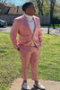 Load image into Gallery viewer, Peak Lapel One Button 2 Piece Light Pink Men&#39;s Prom Suits