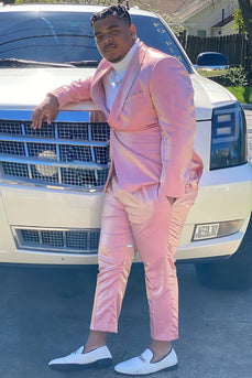 Peak Lapel One Button 2 Piece Light Pink Men's Prom Suits