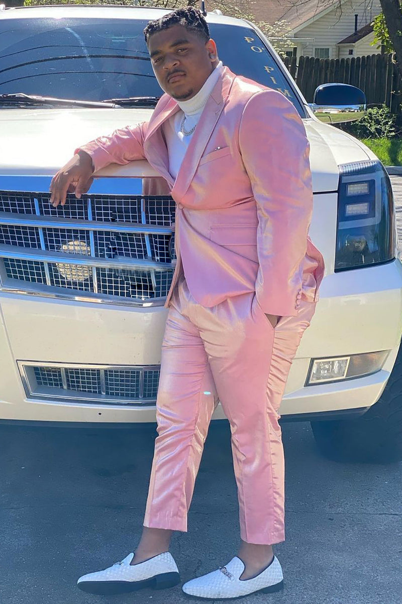 Load image into Gallery viewer, Peak Lapel One Button 2 Piece Light Pink Men&#39;s Prom Suits