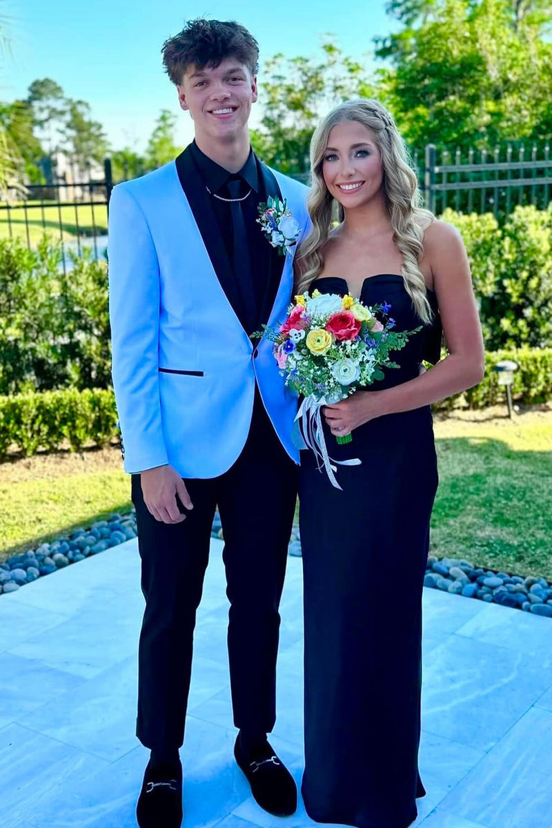 Load image into Gallery viewer, Blue Shawl Lapel 2 Piece Homecoming Tuxedo