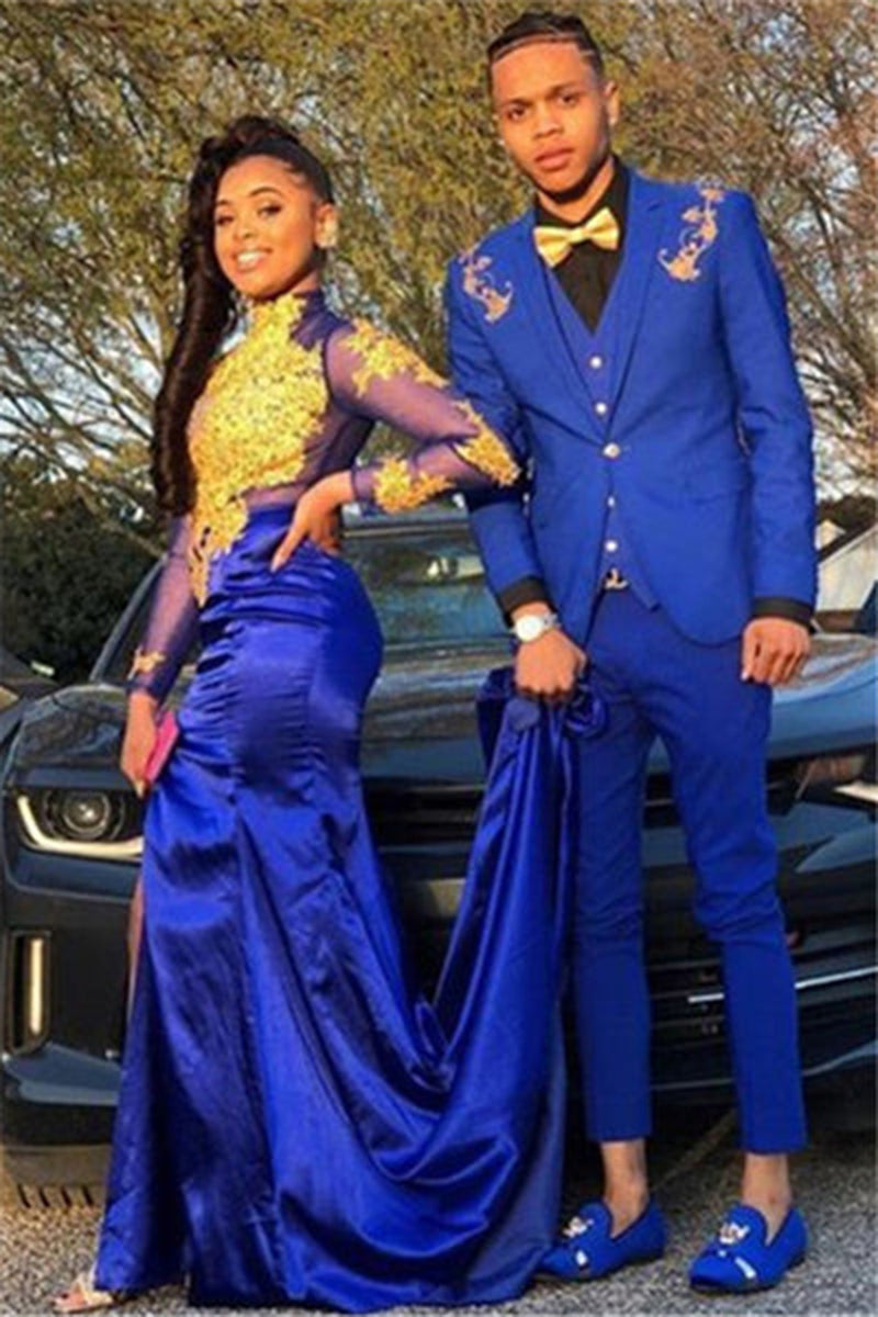 Load image into Gallery viewer, Notched Lapel Royal Blue 2 Piece Tuxedo with One Button