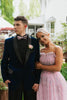 Load image into Gallery viewer, Dark Blue Shawl Lapel One Button 2 Piece Prom Suits