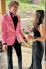 Load image into Gallery viewer, Shawl Lapel Light Pink Jacquard One Button 2 Piece Prom Suits