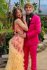 Load image into Gallery viewer, Shawl Lapel Hot Pink One Button 3 Piece Prom Suits