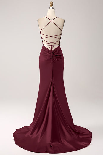 Blush Mermaid Spaghetti Straps Long Prom Dress