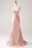 Load image into Gallery viewer, Blush Mermaid Spaghetti Straps Long Prom Dress