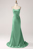 Load image into Gallery viewer, Eucalyptus Mermaid Spaghetti Straps Long Prom Dress