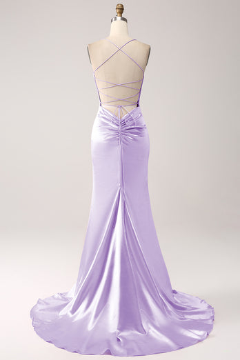 Eucalyptus Mermaid Spaghetti Straps Long Prom Dress