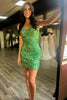 Load image into Gallery viewer, Sparkly Green Tight Sequins Short Homecoming Dress