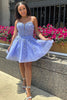 Load image into Gallery viewer, Spaghetti Straps Lavender A Line Short Homecoming Dress With Appliques