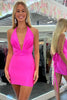 Load image into Gallery viewer, Fuchsia Tight Halter Short Homecoming Dress