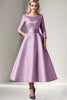 Load image into Gallery viewer, Martini Satin Tea Length A Line Mother of the Bride Dress