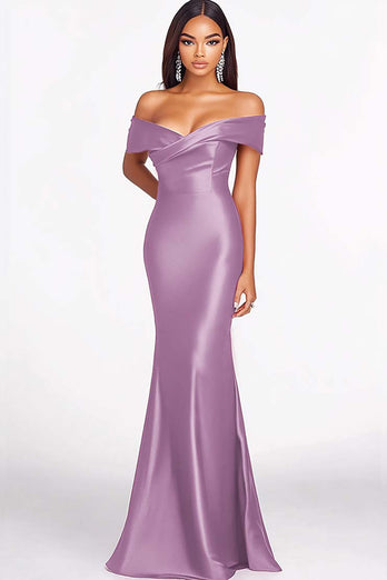 Elegant Eucalyptus Off the Shoulder Mermaid Long Formal Dress