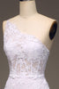 Load image into Gallery viewer, A Line White Long Corset Appliqued Prom Dress With Slit