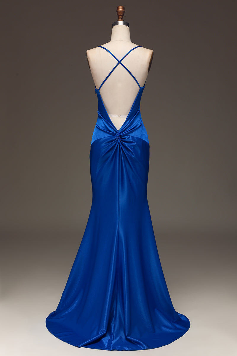 Load image into Gallery viewer, Royal Blue Mermaid Long Prom Dress