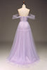 Load image into Gallery viewer, Lilac A Line Long Corset Prom Dress