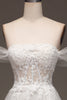 Load image into Gallery viewer, White A Line Long Corset Prom Dress With Appliques