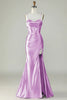 Load image into Gallery viewer, Fuchsia Spaghetti Straps Mermaid Long Prom Dress With Slit