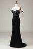 Load image into Gallery viewer, Black Mermaid Corset Long Prom Dress With Appliques