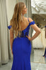 Load image into Gallery viewer, Royal Blue Mermaid Beaded Appliques Long Corset Prom Dress With Slit