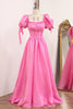 Load image into Gallery viewer, Convertible Hot Pink A Line Off the Shoulder Long Prom Dress