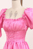 Load image into Gallery viewer, Convertible Hot Pink A Line Off the Shoulder Long Prom Dress