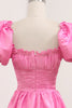 Load image into Gallery viewer, Convertible Hot Pink A Line Off the Shoulder Long Prom Dress