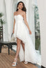 Load image into Gallery viewer, White High Low Flower Sweetheart Graduation Party Dress