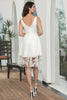 Load image into Gallery viewer, White A-Line V-Neck Flower Lace Short Graduation Dress