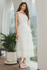 Load image into Gallery viewer, White One Shoulder Tiered Long Engagement Party Dress