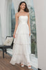 Load image into Gallery viewer, Simple White Pleated Tiered Engagement Party Dress