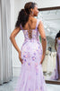 Load image into Gallery viewer, Mauve Mermaid Appliqued Long Corset Prom Dress With Slit