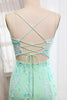 Load image into Gallery viewer, Green Mermaid Lace-Up Back Sequins Prom Dress with Slit