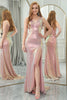 Load image into Gallery viewer, Sparkly Hot Pink Mermaid Sequined Long Prom Dress With Slit