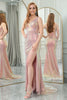 Load image into Gallery viewer, Sparkly Hot Pink Mermaid Sequined Long Prom Dress With Slit