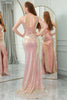 Load image into Gallery viewer, Sparkly Hot Pink Mermaid Sequined Long Prom Dress With Slit